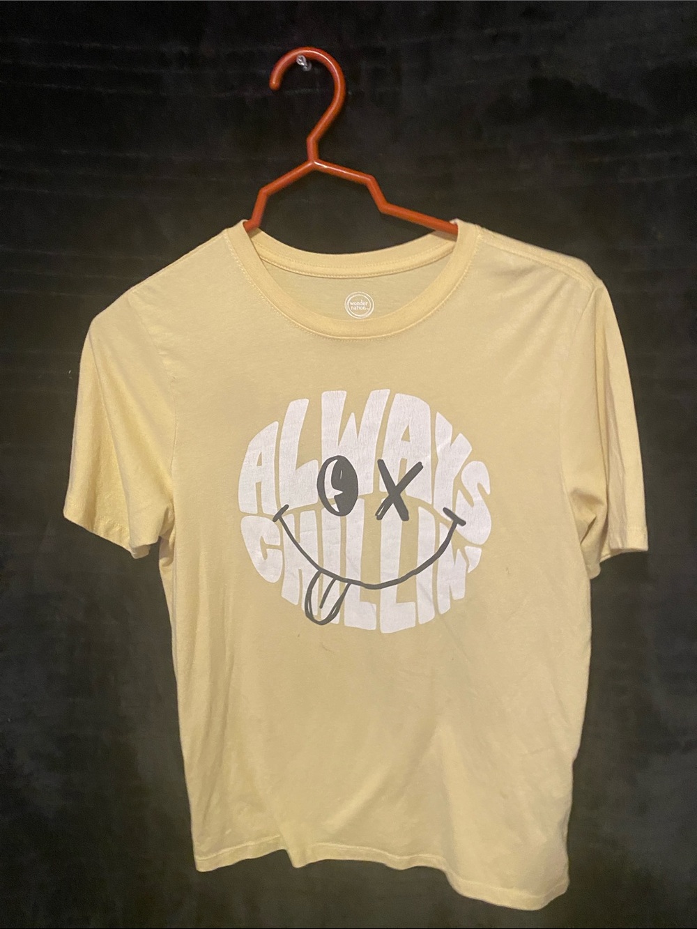 wonder nation Yellow Graphic Tee with White Print
